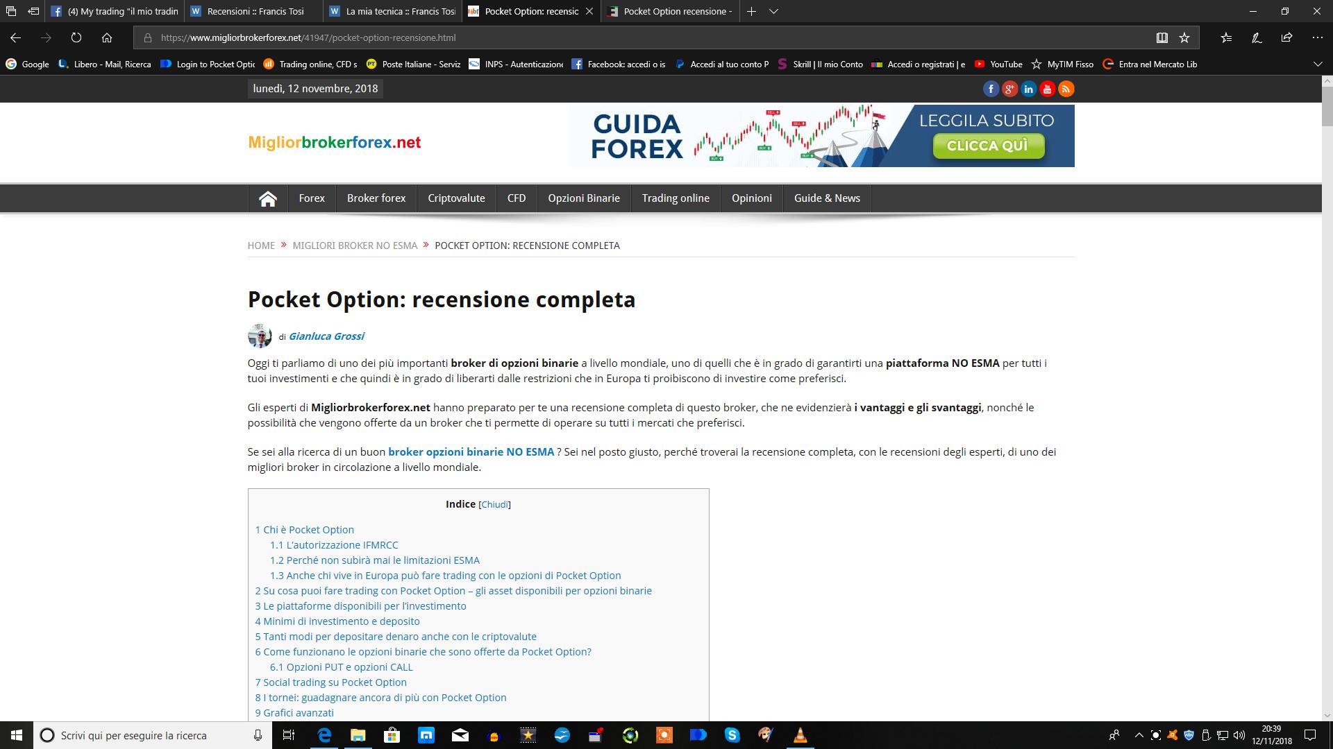 Qui trovate le recensioni sul Broker Pocket Option di Migliorbrokerforex.net